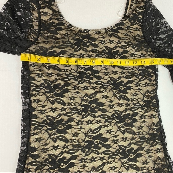 AUW Black Scoop Neck Bodycon Lace Dress Size Large - Picture 4 of 8
